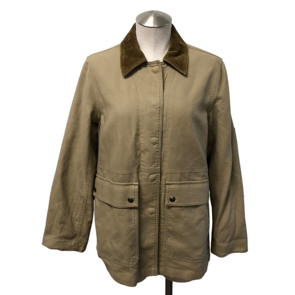 Banana Republic Utility Jacket Womens XS Khaki Tan Corduroy Collar Field 808652